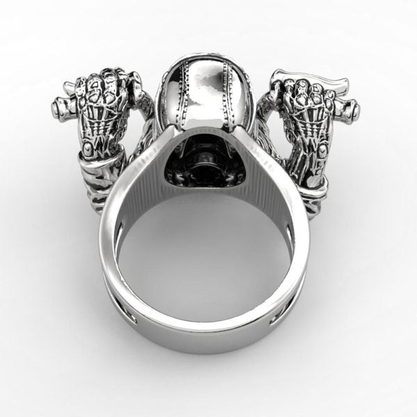 Bague Crâne De Biker – Acier