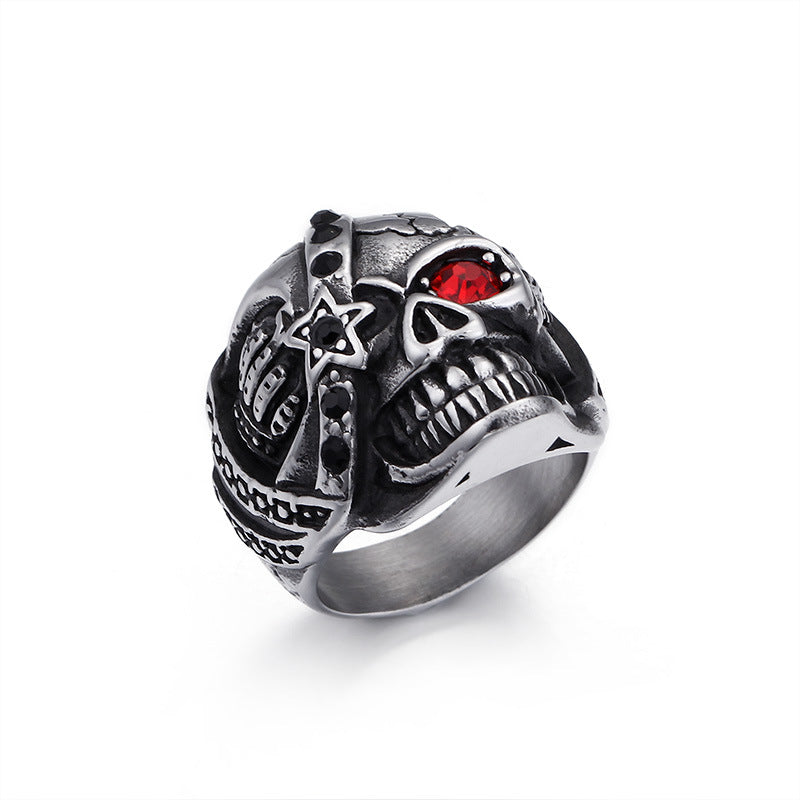 Bague Crâne et Flammes