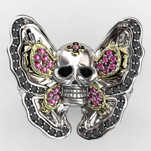 Bague Papillon Et Crâne De Freyja