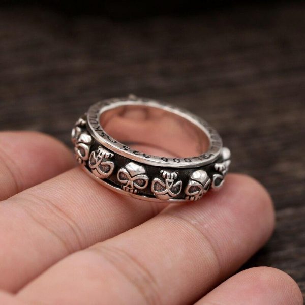 Bague Tête de Mort Runes Perdues