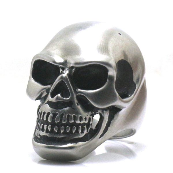Bague Tête de Mort en Acier