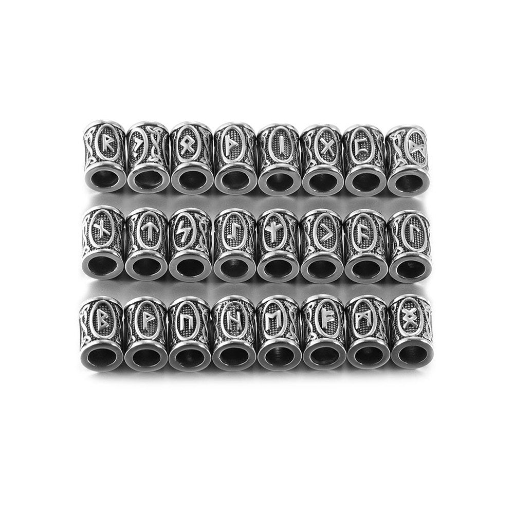 Perle Viking <br> 24 Runes En Acier</br> Viking Shop