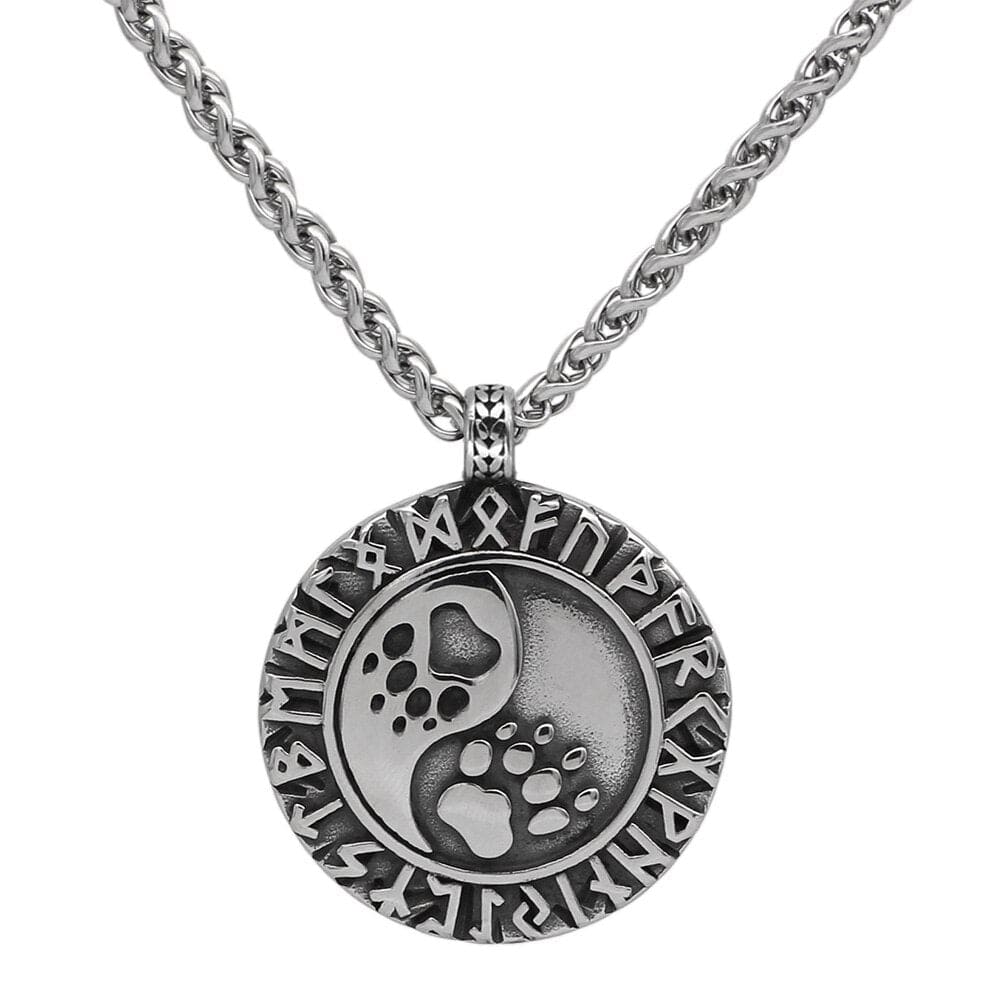 Collier Viking <br>Pattes D'ours Et Runes</br> Viking Shop