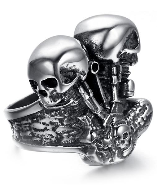 Bague Crâne De Biker