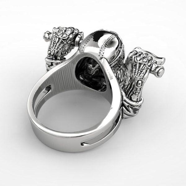 Bague Crâne De Biker – Acier