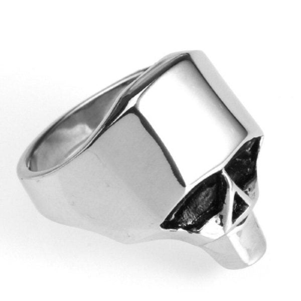 Bague Tête de mort Géométrique en Acier