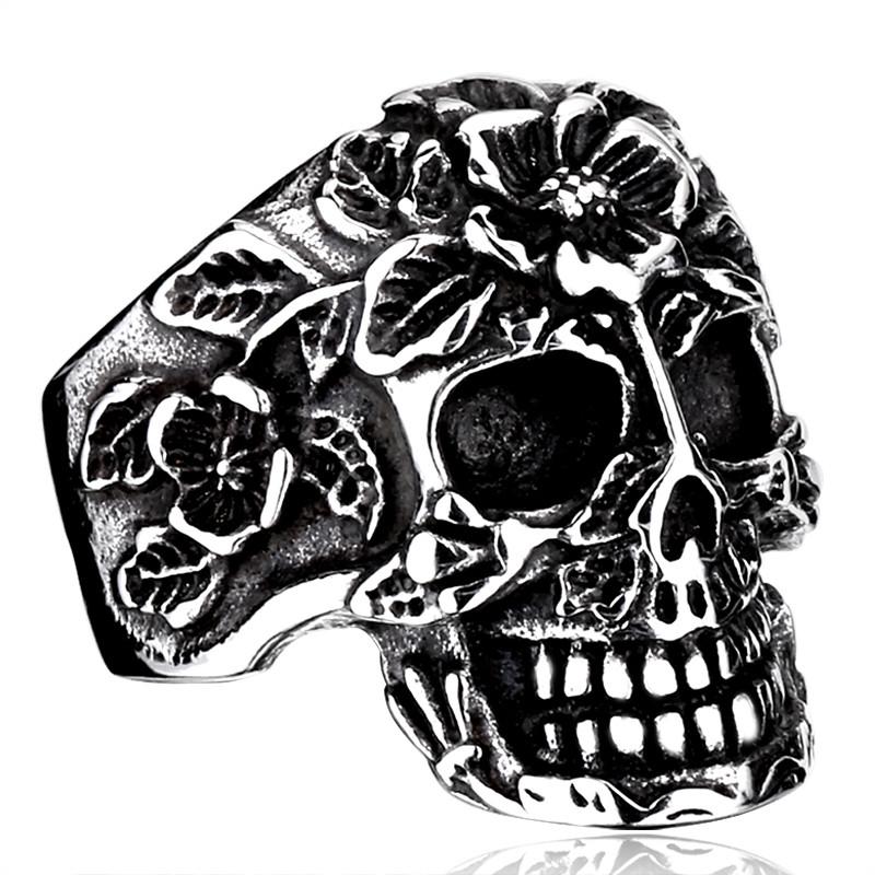 Bague Valkyrie Floral en Acier