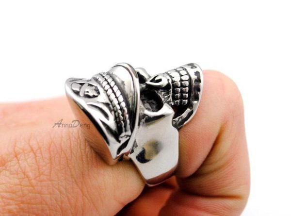 Bague Viking Skull de Valhalla en Acier