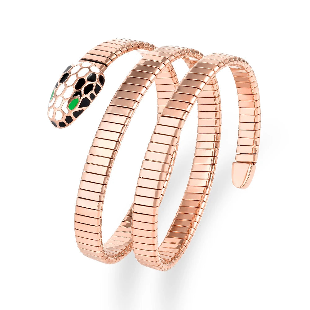 Bracelet Éclat Nordique Serpentin en Rose Doré