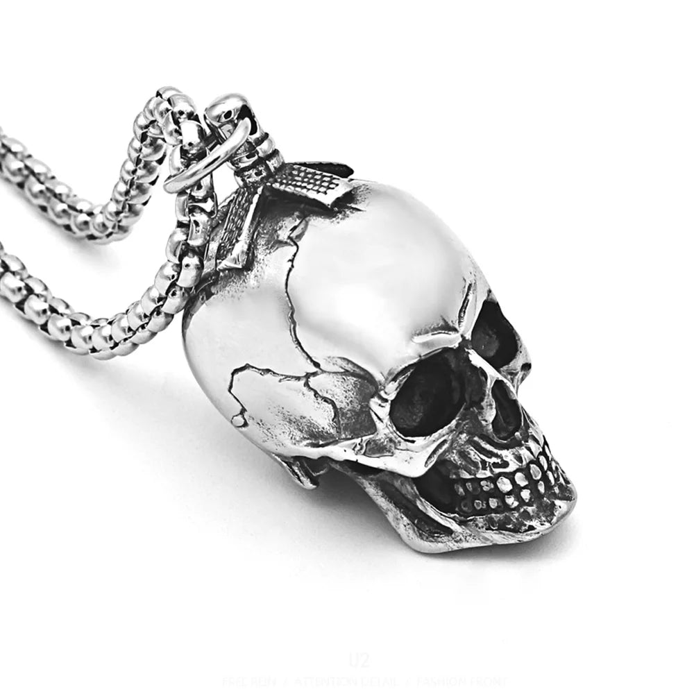 Pendentif Esprit Rebelle - Tête de Mort Argent