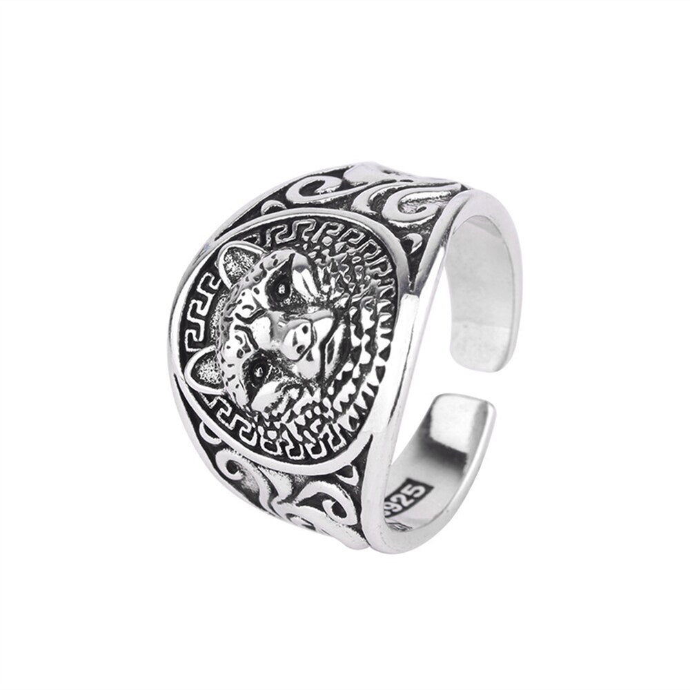 Bague Viking <br>Loup Fenrir Et Gravures</br> Viking Shop