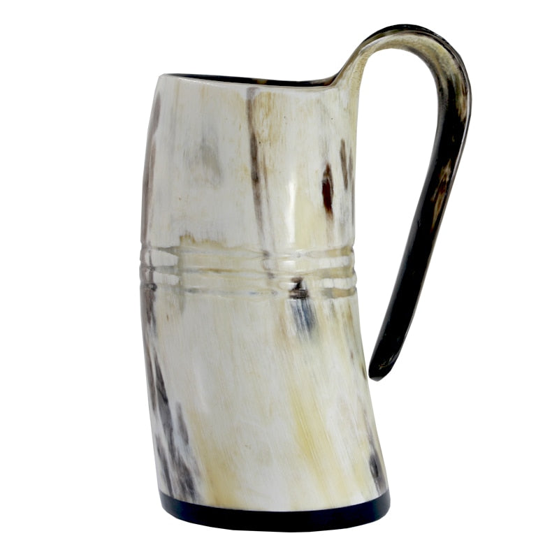 Tasse Viking En Corne De Bœuf Blanche