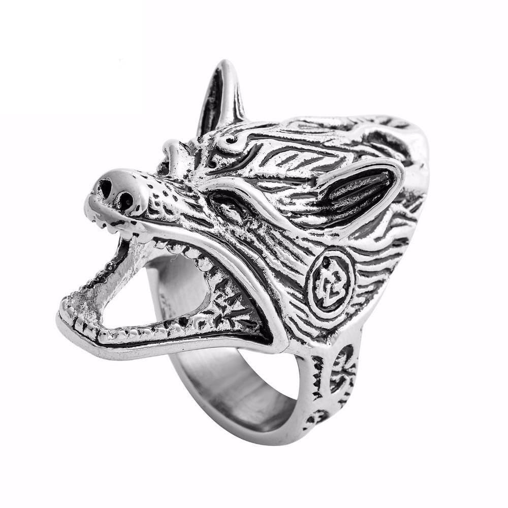 Bague Viking <br>Tête de Fenrir & ouvre bouteille</br> viking shop